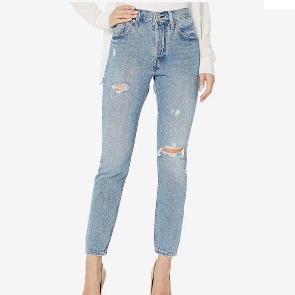 Levi's Denim - LEVIS 501 distressed short “skinny” jeans